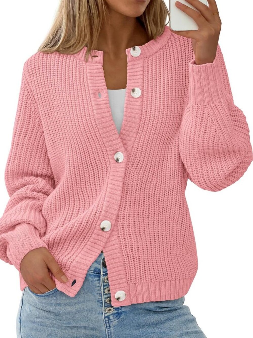 Cozy Chunky Knit Button-Up Cardigan Sweater for Women - Stylish Outerwear